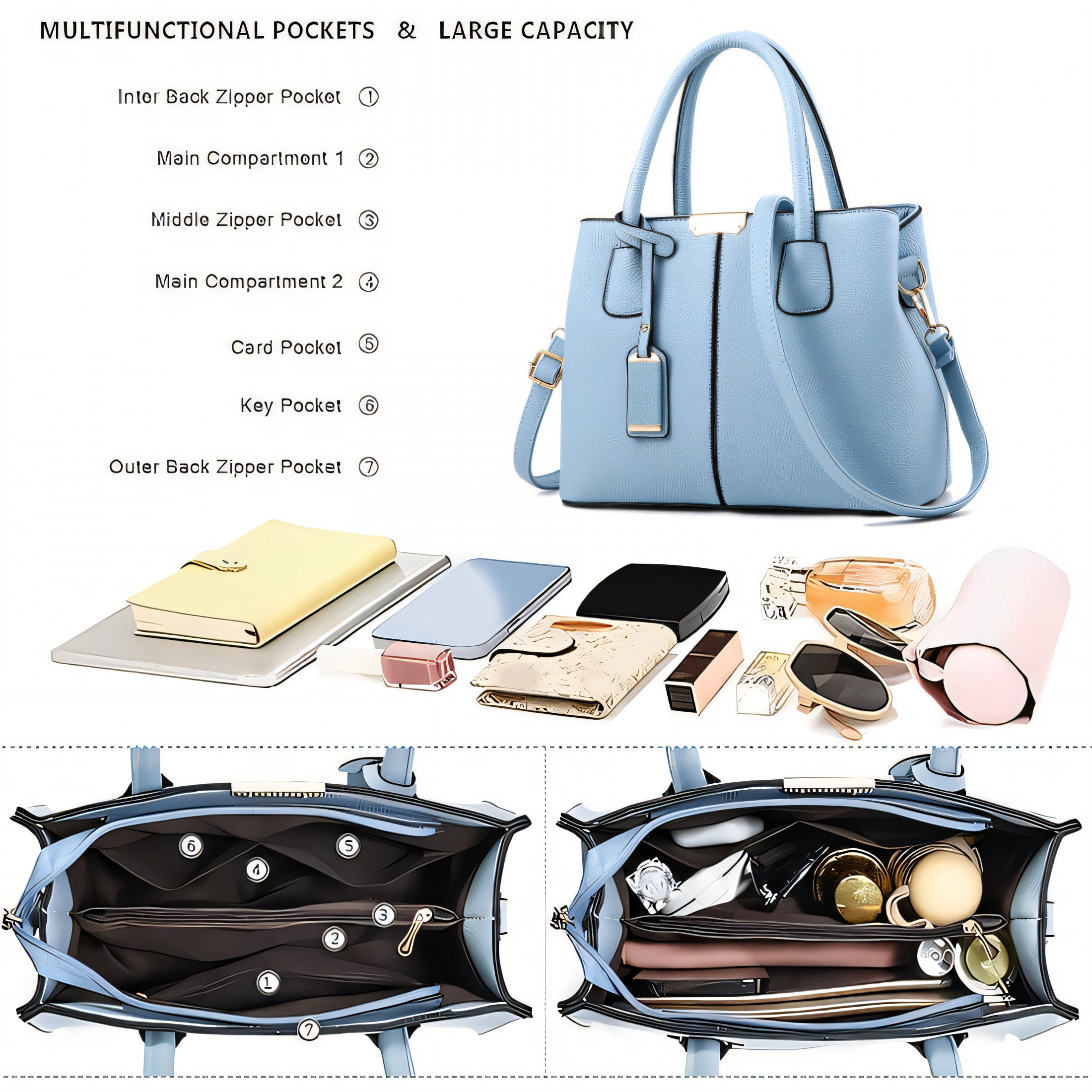 GASTROPOD Crossbody Bags for Women,Elegant Decoration Womens Purses and Handbags,Sleek Appearance Crossbody Purses for Women,Blue