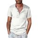 thumbnail image 2 of pstuiky camisetas de manga corta para hombre, Camisa de manga corta con cuello alto y botones de patchwork para hombre camisas casuales para hombre l, 2 of 6