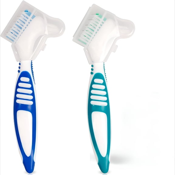 ACDANC 2026 New Premium Hygiene Denture Cleaning Brush Set,Multi-Layered Bristles & Ergonomic Rubber Handle,For Denture Care for Home,Travel,Senior Care,Dental Hygiene