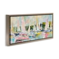 thumbnail image 3 of Stupell Industries Pastel Sails with Modern Paint Drip Brown Framed Floater Canvas Wall Art, design by Creative Studio, 14 x 31, 3 of 9