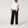 thumbnail image 4 of Sngxgn High Waist Cargo Pants Women Women Solid Trousers Casual Baggy Elastic Waist Wide Leg Pants With Pockets(Black,S), 4 of 8