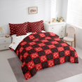 thumbnail image 3 of Feelyou Kids Kawaii Gingerbread Man Bedding Comforter Set 7pcs, Black Red Plaid Checkered Queen Bedding Sets, Merry Christmas Reversible Queen Sheet Sets, Luxury Bedroom Decor, 3 of 7