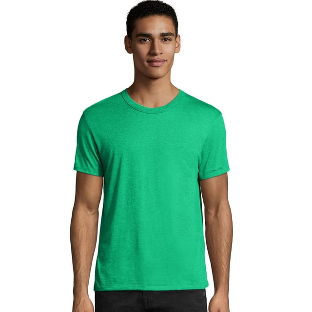 Hanes Mens Elevated Tee, M, Kelly Green Triblend