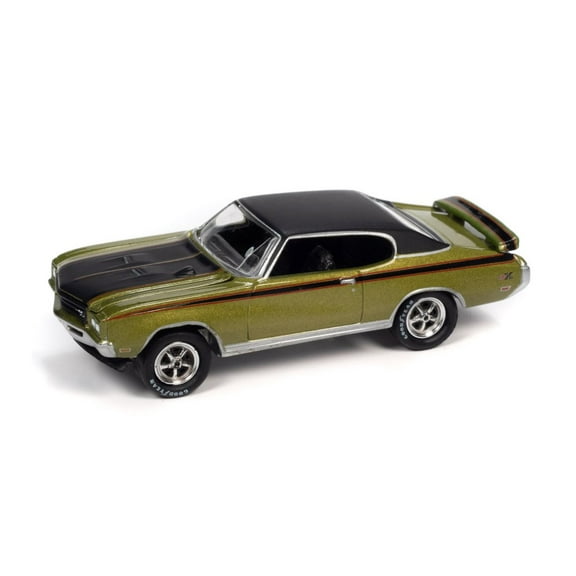 1971 Buick GSX Hardtop, Lime Mist Green and Black - Johnny Lightning JLSP151/24B - 1/64 scale Diecast Model Toy Car