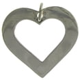 thumbnail image 1 of Sterling Silver 24" 1mm Box Chain Outlined Flat Heart Pendant Necklace, 1 of 2