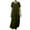 Army Green, variant on Horkkom Linen Dress Women Summer Short Sleeve Maxi Dress Casual Loose Flowy Pleated Dresses Crew Neck Solid Color Long Dresses L
