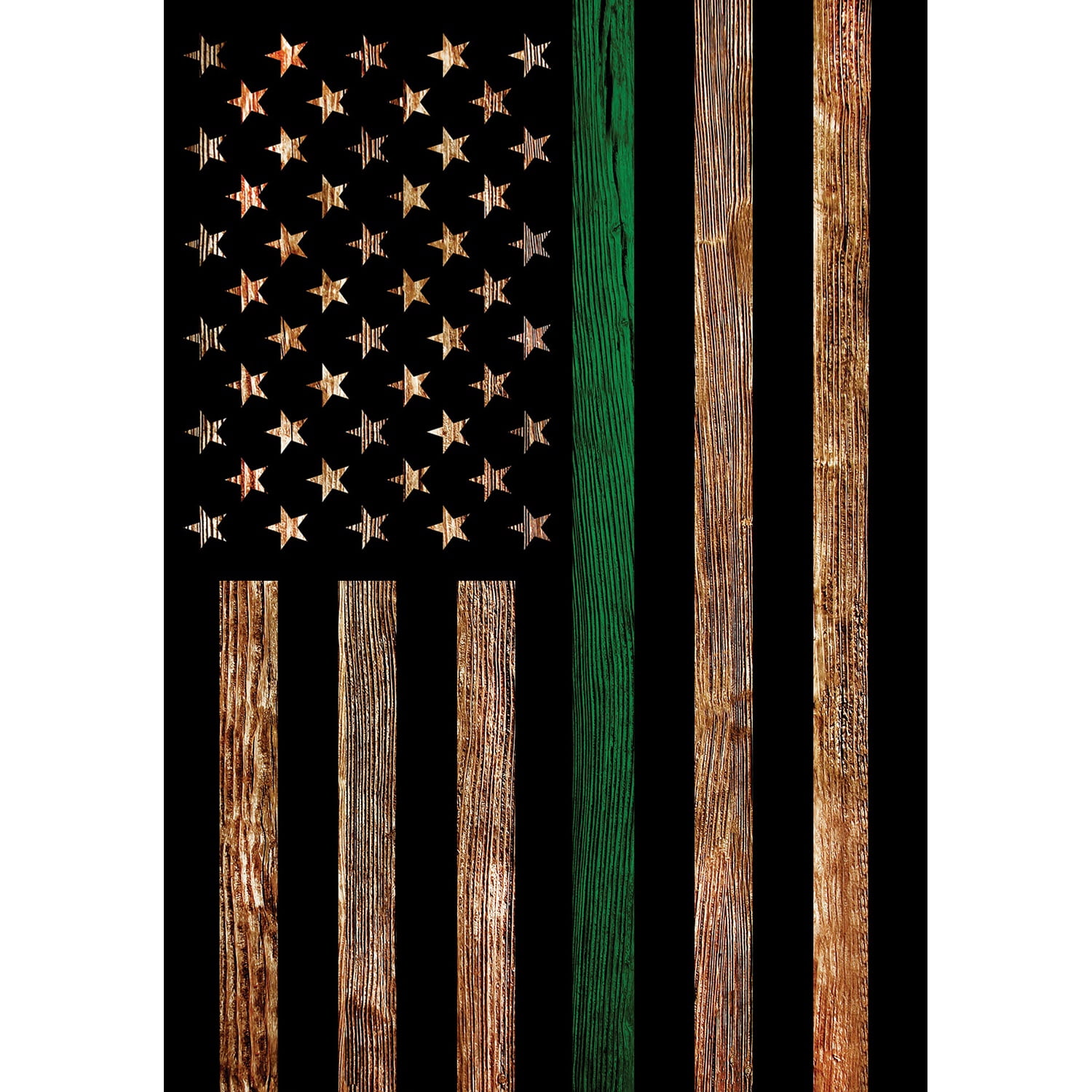 America Forever Thin Green Line House Flag 28 x 40 Inch Double Sided Outdoor Yard Decorative American Flags Supporting Law Enforcement and Military, Made in the USA