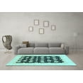 thumbnail image 3 of Ahgly Company Indoor Square Oriental Light Blue Traditional Area Rugs, 3' Square, 3 of 4