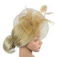 thumbnail image 7 of Fascinator for Women! Comdrip Fascinator Women's organza Church Kentucky Derby British Bridal Tea Party Women's Fascinators Beige One Size, 7 of 7