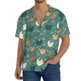 thumbnail image 3 of Xecao offers the Flowe Rooster for Men's Casual Short-sleeved Shirt, a button-up collared shirt with a pocket, perfect for beach vacations and yacht travel in the 3X-Large size., 3 of 7