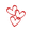 RED, variant on Vinyl Wall Art Decal - Three Hearts - 25" x 22" - Modern Cute Artistic Design Heart Shape For Home Storefront Coffee Shop Couples Valentine's Day Love Decor Sticker