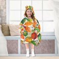 thumbnail image 7 of FORMRS Wearable Blanket Hoodie with Sleeves for Kids Cozy Flannel Sweatshirt, Beige Leaves, 7 of 7