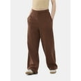 thumbnail image 5 of No Boundaries Soft Fleece Wide Leg Pants, 30” Inseam, 1 or 2-Pack, Women’s XXS-4X, 5 of 9