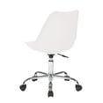 thumbnail image 4 of Pemberly Row Chaise de Bureau Moderne Blanche avec Base Pneumatique Chromée, 4 of 9