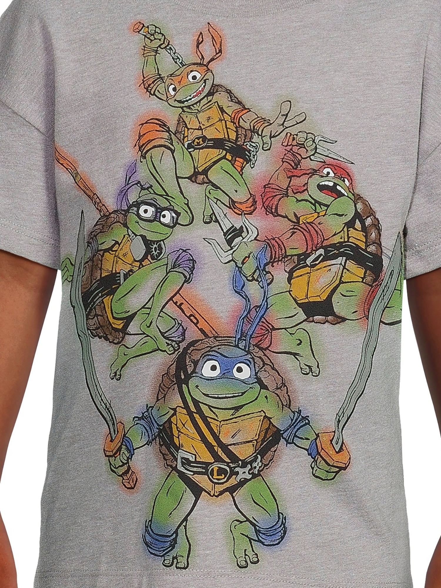 TMNT Boys Orange T-Shirt Teenage Mutant Ninja Turtles Shirt XS (4/5)