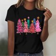 thumbnail image 1 of Puntoco Camiseta/camiseta de manga corta con cuello redondo y estampado floral de moda de verano para mujer, 1 of 4