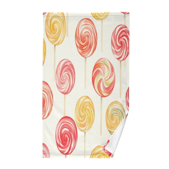Pure Cotton Face Towel 16x28 Inches Hand Towel Bath Towel Hand Bath Towels Soft Good Water Absorption for Washing Face Wiping Face Colored Lollipop