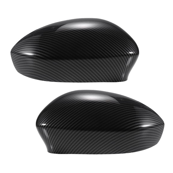 Pair Car Rear View Mirror Cover Cap Replacement Black Carbon Fiber for Fiat 500 2007-2023 Mirror Covers
