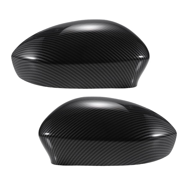 Par de tapas de reemplazo para espejo retrovisor de coche en fibra de carbono negra para Fiat 500 2007-2023