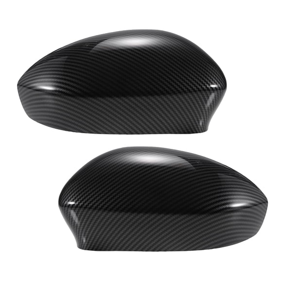Par de tapas de reemplazo para espejo retrovisor de coche en fibra de carbono negra para Fiat 500 2007-2023