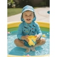 thumbnail image 5 of BemeyourBBs Newborn Baby Boys Girls One Piece Swimsuit with Hat Infant Bathing Suit UPF 50+ Rash Guard Zipper Swimwear Long Sleeve Sea Animal Printed Summer Beachwear, 5 of 9