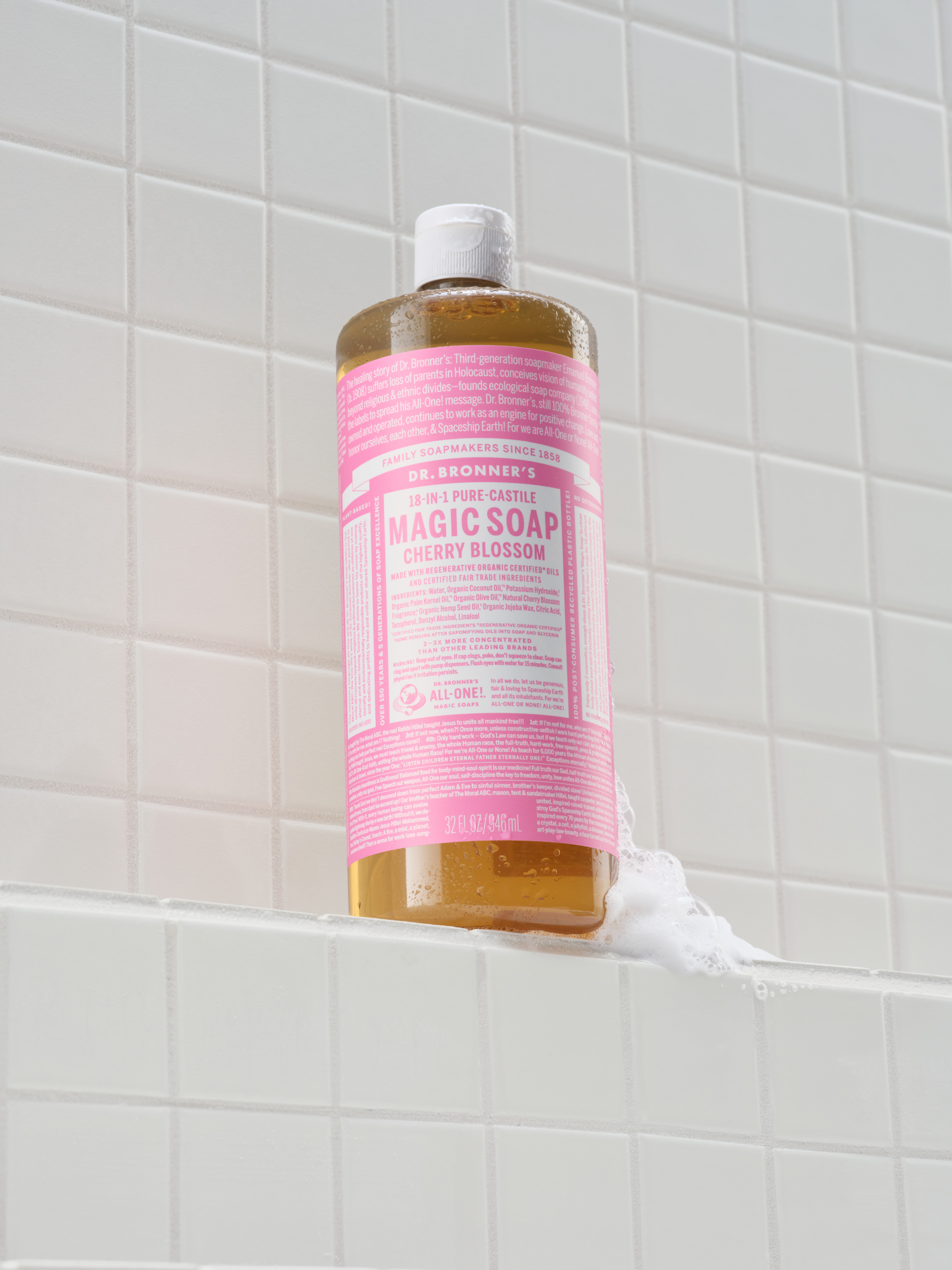 Dr. Bronner's 18-in-1 Pure-Castile Magic Soap® - Cherry Blossom - 32 oz - for face, body, hands