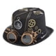 thumbnail image 4 of Sombrero de copa Steampunk, disfraz divertido con gafas, sombrero de fiesta, tocado para Negro, 4 of 9
