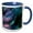 Blue/White, variant on 3drose, Usa, California. Colorful Iridescent Abalone Shell Close-up., 11oz Two-tone Red Mug