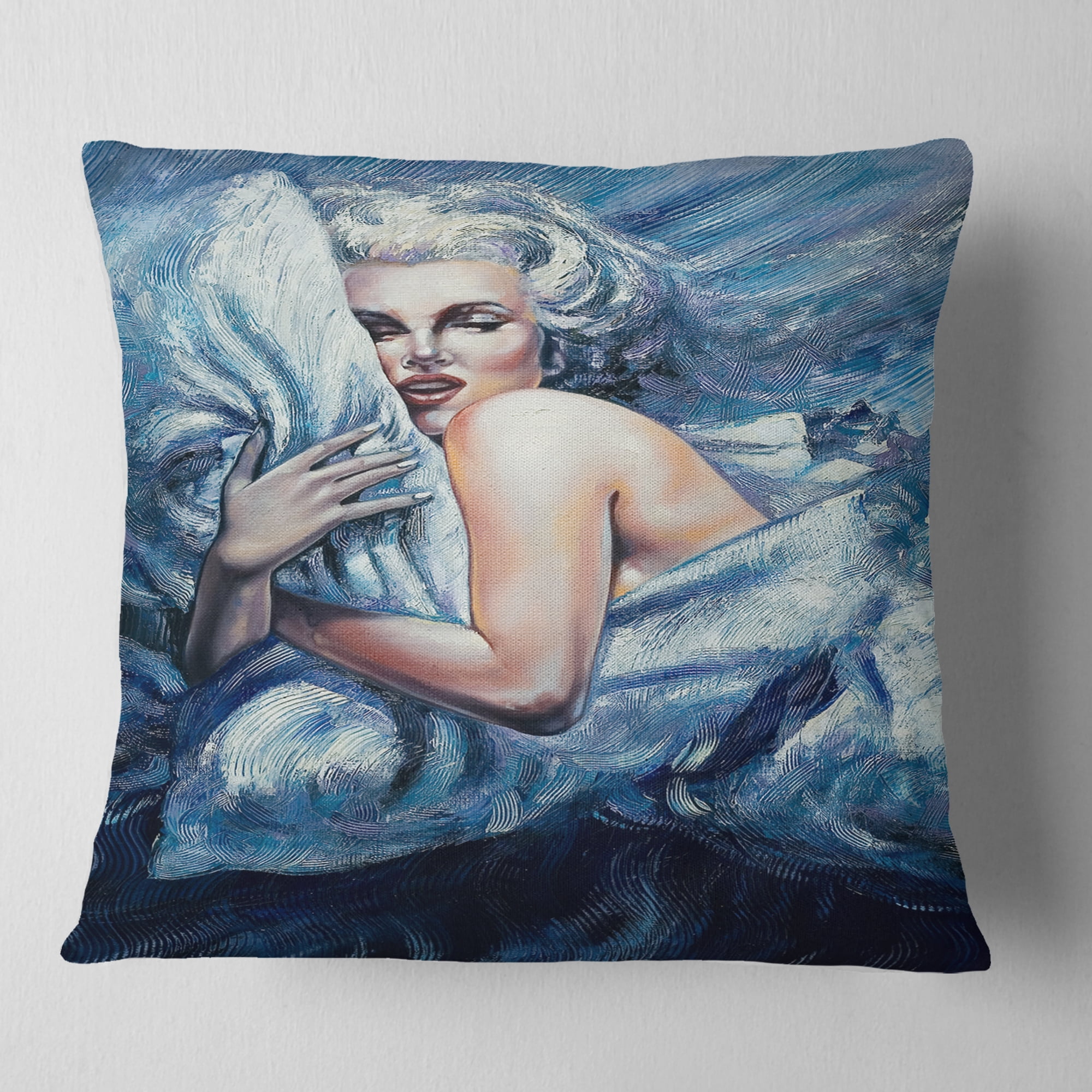 Designart The Wood River on a Decline - Abstract Throw Pillow - 16x16