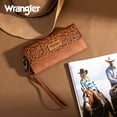 thumbnail image 3 of Wrangler Western Wallets for Women Trifold Wristlet Wallets Large Capacity Women Clutch Wallet with Coin Purse, Brown, 3 of 7