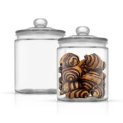 Brightware Glass Storage Jars with Airtight Lids – 63 oz – Set of 2