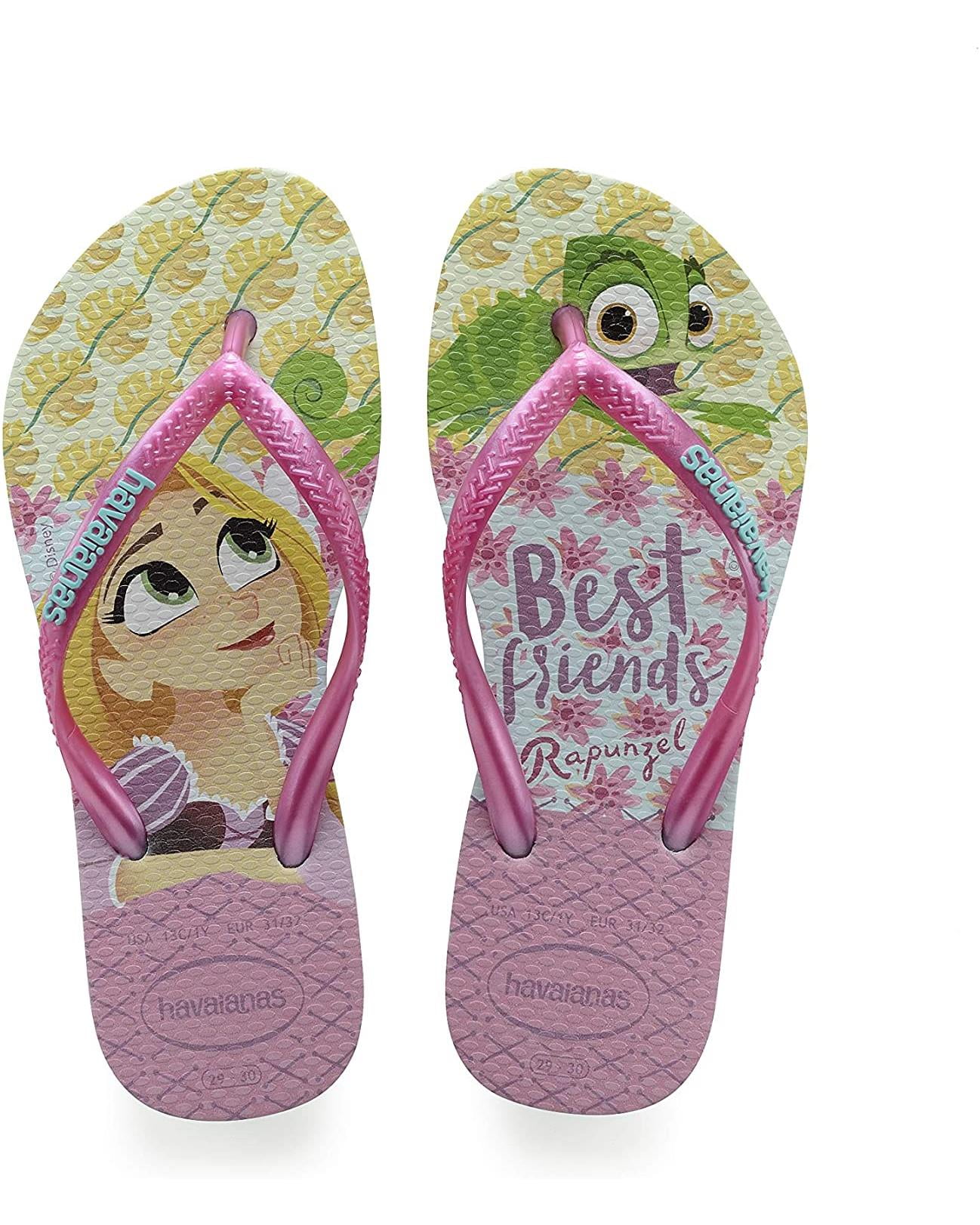 Havaianas Girl's Flip Flop Sandal Tangled Rapunzel and Pascal Kids ...