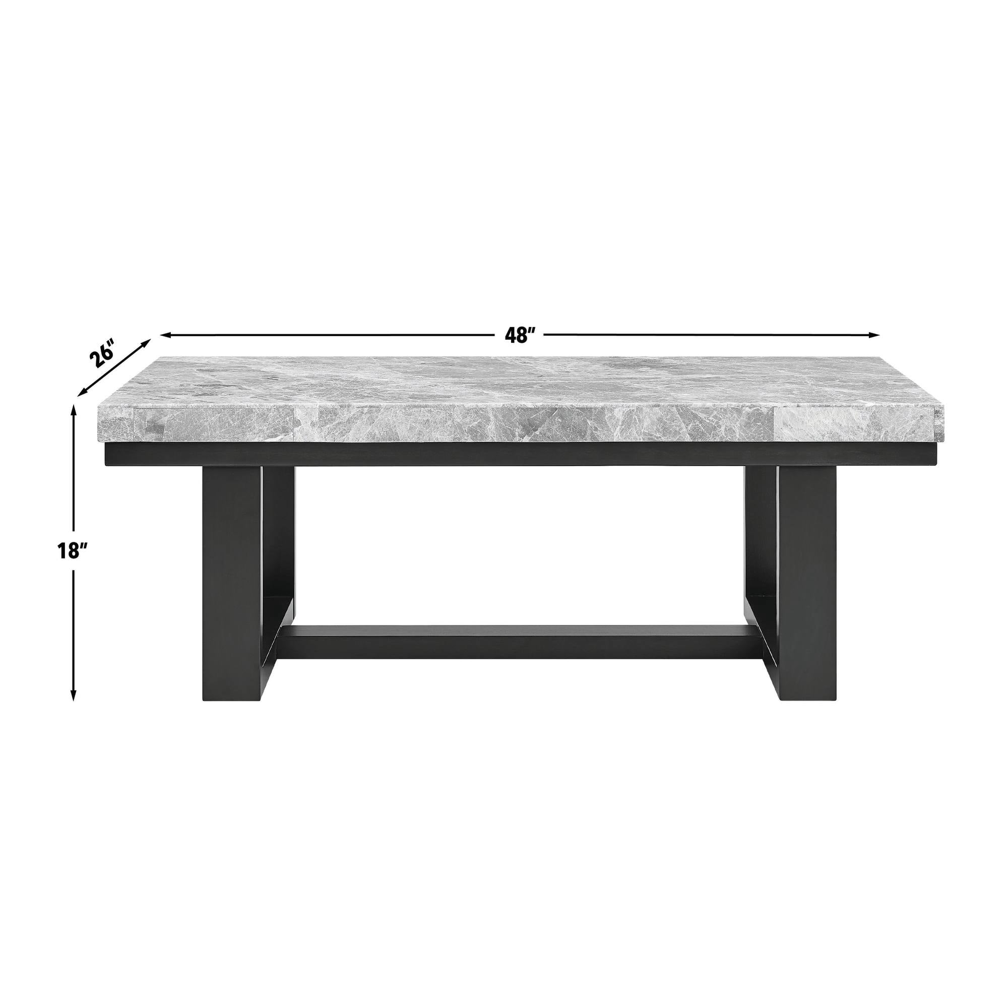 Steve Silver Lucca Gray Marble Top Rectangle Coffee Table