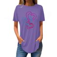 thumbnail image 1 of FAIWAD Tuniques à Manches Courtes pour Femmes, Col Rond, Blouses Amples, T-shirts Graphiques avec Cœur Mignon, 1 of 3