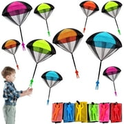 10Pcs Fly Toys Hand Throwing Parachutes Army Man Toss up Outdoor Toys for Kids (Five Color)
