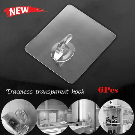 

Clearance! ZZkhGo Hooks Hooks for Hanging Non-SlipHooks Reusable Transparent Traceless Wall Hanging Hooks 2-10pcs