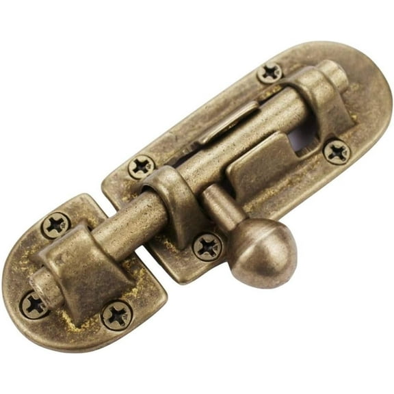 Antique Copper Barrel Bolt Buckle Gate Latch Heavy Duty Gate Sliding Bolt Latch Vintage Solid Brass Thickened Door Latch with Screws