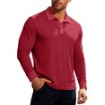 thumbnail image 2 of Mens Long Sleeve Polo Sweater Knit Casual Heavyweight Thermal Pullover Sweater Winter Warm Wool Jumper Button Down Streetwear, 2 of 5