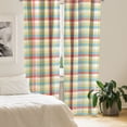 thumbnail image 2 of Ambesonne Plaid Curtains, Colorful Shapes with Lines, Pair of 28"x95", Multicolor, 2 of 5