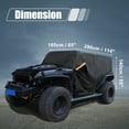 thumbnail image 5 of Unique Bargains SUV Cab Car Cover   for jeep Wrangler JK JL Hardtop 4 Door 07-21 Sun Protection 210D   for d Zipper Black, 5 of 5