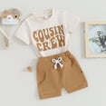 thumbnail image 2 of Bagilaanoe 2pcs Toddler Baby Boy Shorts Set Short Sleeve Letter Print T Shirt Tops + 3M 6M 12M 18M 24M 3T Kids Casual Summer Clothes, 2 of 8