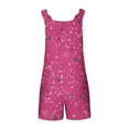 thumbnail image 5 of Nrmvnmi Womens Summer Casual Sleeveless Printed Short Rompers Adjustable Strap Loose Shorts Jumpsuits Overalls with Pockets Pink 3XLMothers Day Gifts, 5 of 6