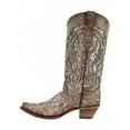 thumbnail image 4 of Corral Boots Womens Glitter Tooled Inlay Snip Toe Cowboy  Tall Dress Boots, 4 of 5