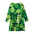 thumbnail image 4 of Wo-Fusoul Robe de la Saint-Patrick pour Filles 4-14 Ans, Manches Longues Col Rond Extensible Ligne A Patineuse Robe de Récital de Ballet, Robe de Fête d'École Tournoyante en Gris Foncé, 4 of 6