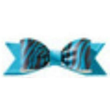 Cake Decoration Gum Paste Bow- Blue Animal Print Stripes