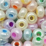 Czech Seed Beads Mix, 1-Ounce, Size 6/0, Pastel Pearl Assorted
