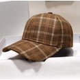 thumbnail image 4 of YooGuoGuo Unisex Tweed Baseball Cap Men Women Plaid Checked Dad Hat Adjustable Stylish Fall Winter Trucker Hats for Outdoor Travel, 4 of 7
