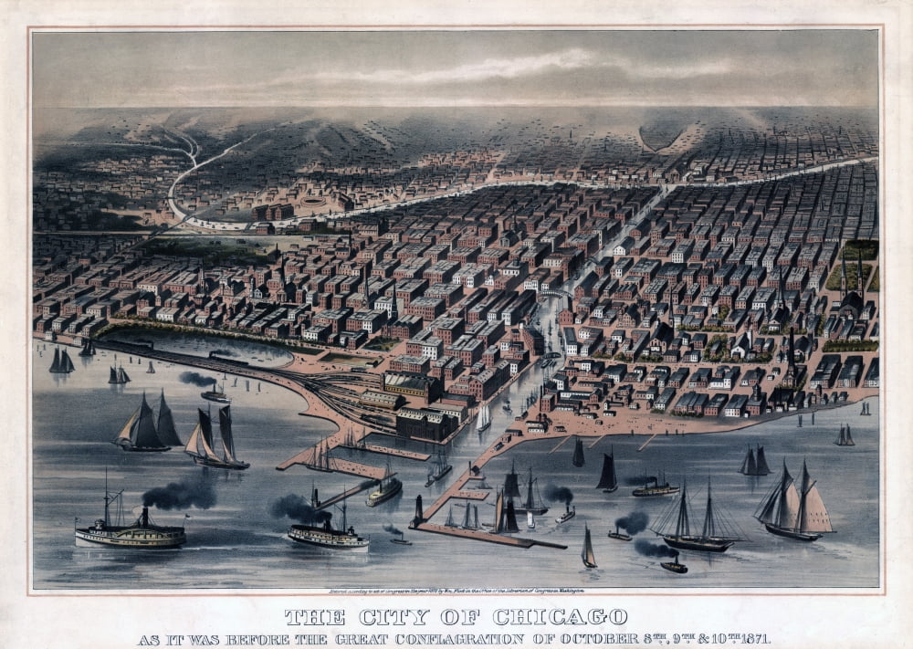 Chicago The City Of Chicago As It Was Before The Great Conflagration Of