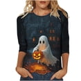 thumbnail image 3 of Jinhomg Halloween T-Shirts for Women 3/4 Sleeve Funny Witch Graphic Tee Shirts Loose Fit Crewneck Daily Shirt Thanksgiving Tops Ladies Holiday Party Gifts Multicolor,XL, 3 of 6