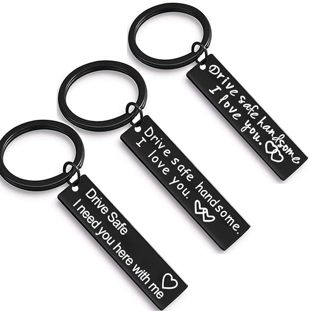 Drive Safe Keychain Present Favors for Trucker Husband Dad Boyfriend  Birthday 26 Letters Black Key Rings+Box Handsome Gifts 50PC - AliExpress